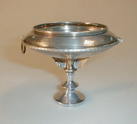 Appraisal: A George V silver trophy bowl the flanged circular dish