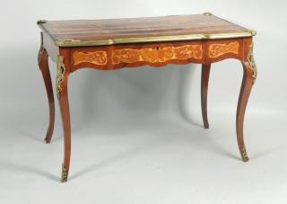 Appraisal: Louis XV Style Marquetry Inlaid Writing Desk Louis XV style