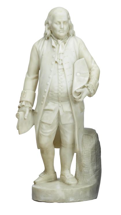 Appraisal: Rare marble standing figure of Benjamin Franklin th century