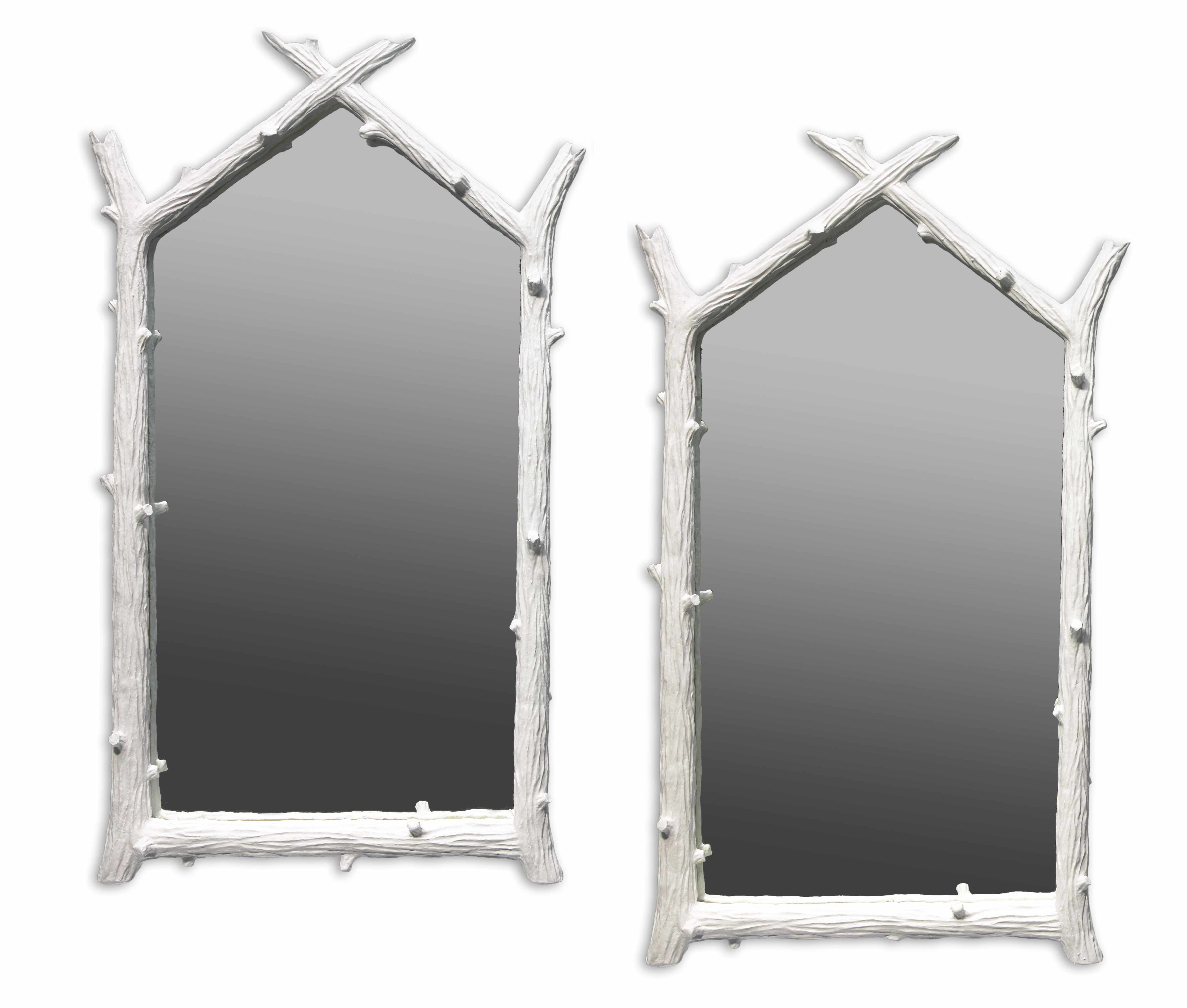 Appraisal: A pair of unique John Dickinson plaster Twig mirrors circa