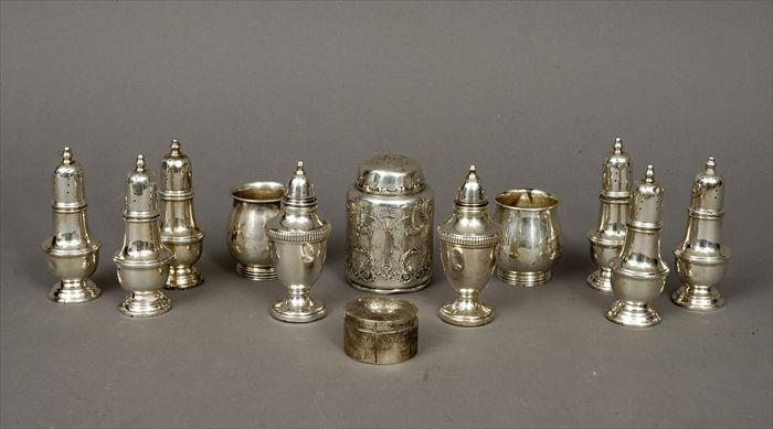 Appraisal: Twelve American Sterling Silver Articles Including four pairs of salt