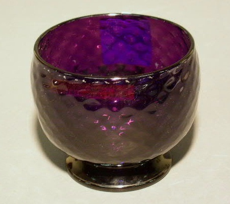 Appraisal: Amethyst glass Steigel baptismal bowl diamond quilted early th c