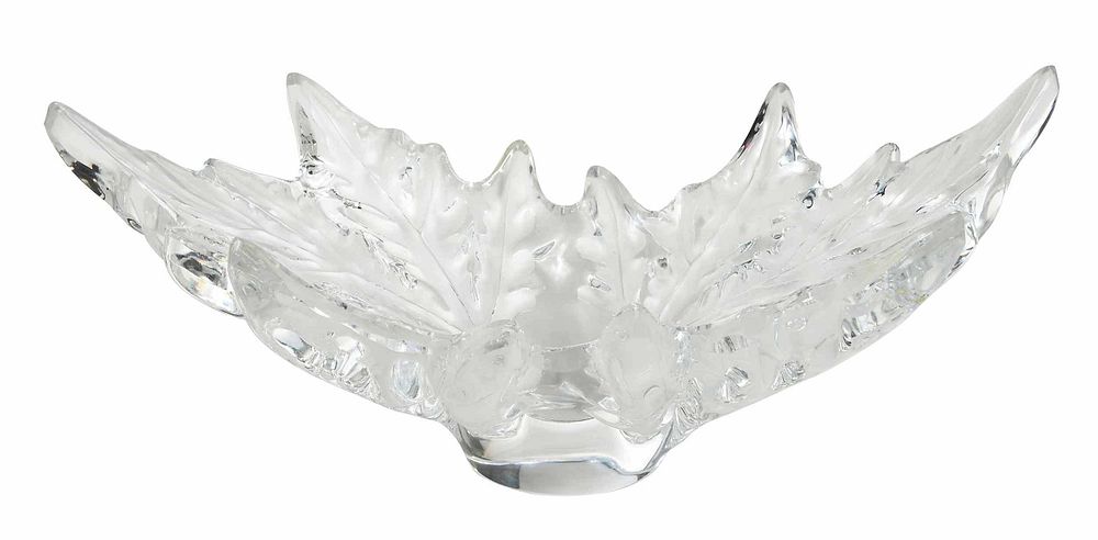 Appraisal: Lalique Glass Oak Leaf Center Bowl French th century molded