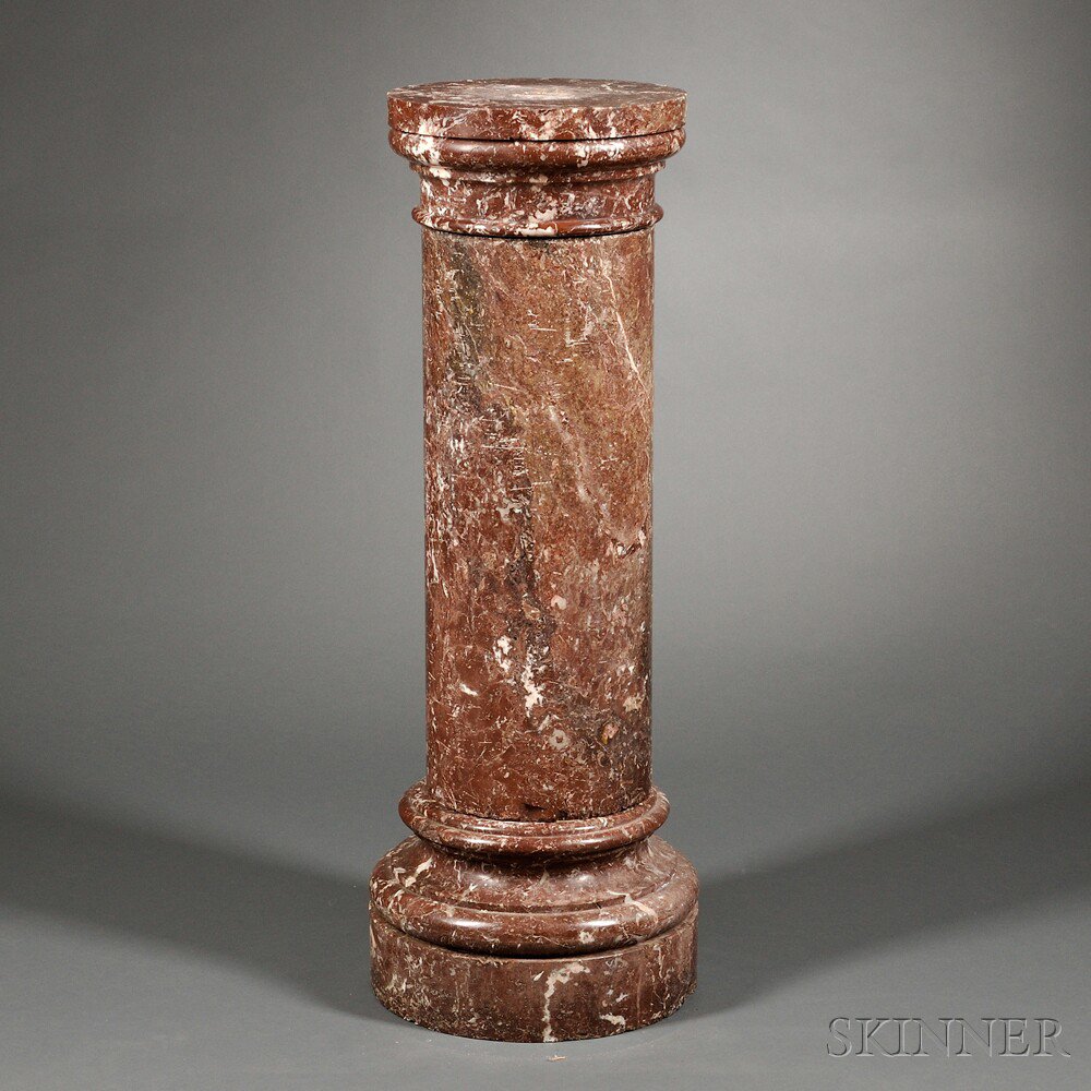 Appraisal: Marmo Rosso Antico Marble Pedestal late th th century the