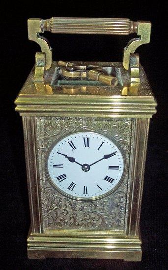 Appraisal: A late th Century gilt brass carriage clock with square