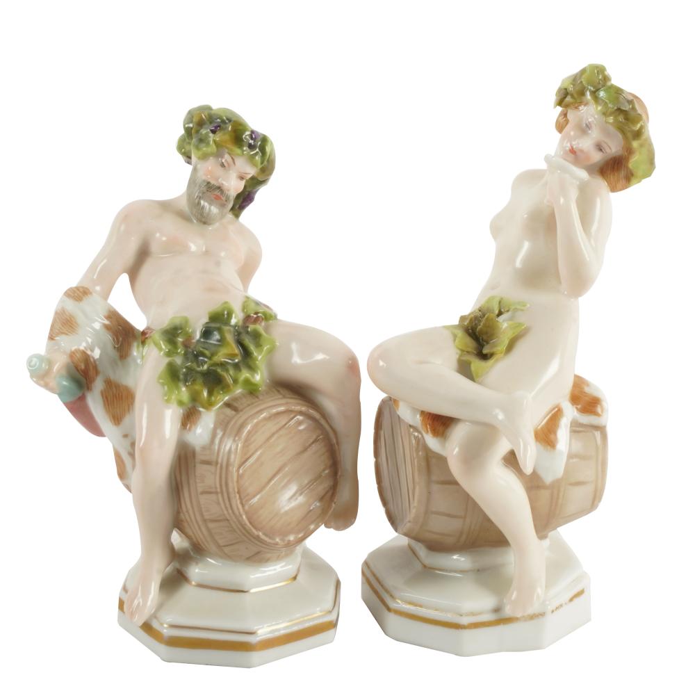 Appraisal: TWO CONTINENTAL PORCELAIN FIGURESone with underglaze blue crowned N mark