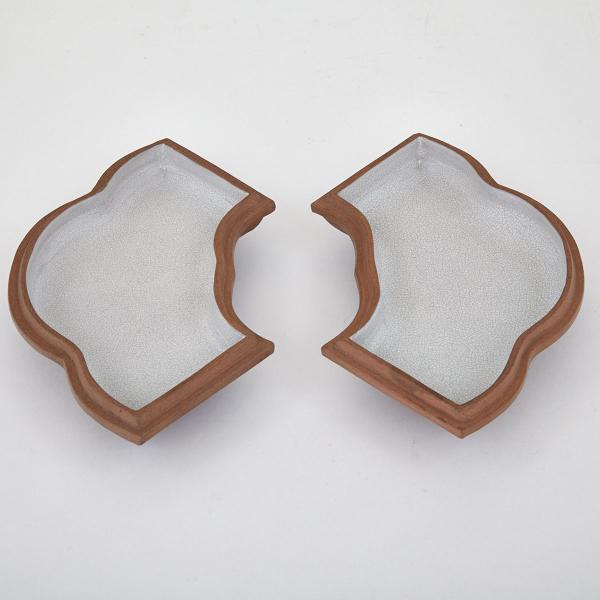 Appraisal: Pair of Yixing and Porcelain Tea Trays Each decorated with