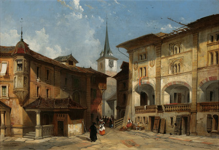 Appraisal: Henry Courtney Selous British - City Square with Clock Tower