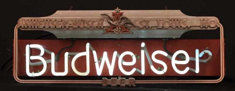 Appraisal: Budweiser Neon Sign Description s Anheuser Busch St Louis MO