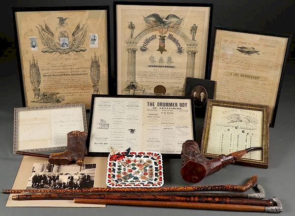 Appraisal: INTERESTING GROUP OF CIVIL WAR VETERANS MATERIAL INTERESTING GROUP OF