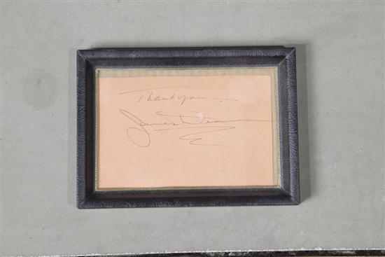 Appraisal: ACTOR JAMES DEAN - AUTOGRAPH Ink signature reading ''Thank you