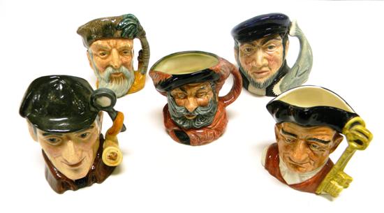 Appraisal: Group of five Royal Doulton toby jugs including Captain Ahab