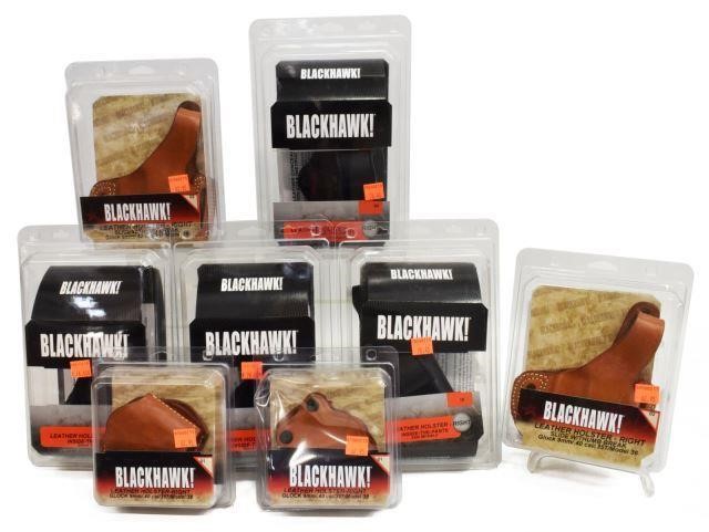 Appraisal: lot of New packaged Blackhawk leather pistol holsters including right