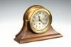 Appraisal: DESK CLOCK - Brass cased desk clock with mahogany base