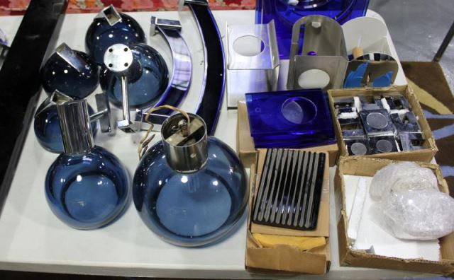 Appraisal: Large Lot of Fontana Arte Glass Fixtures A variety of