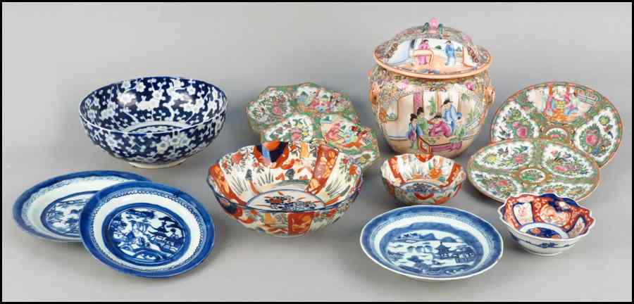 Appraisal: COLLECTION OF CHINESE PORCELAIN Comprising plates bowls and a covered