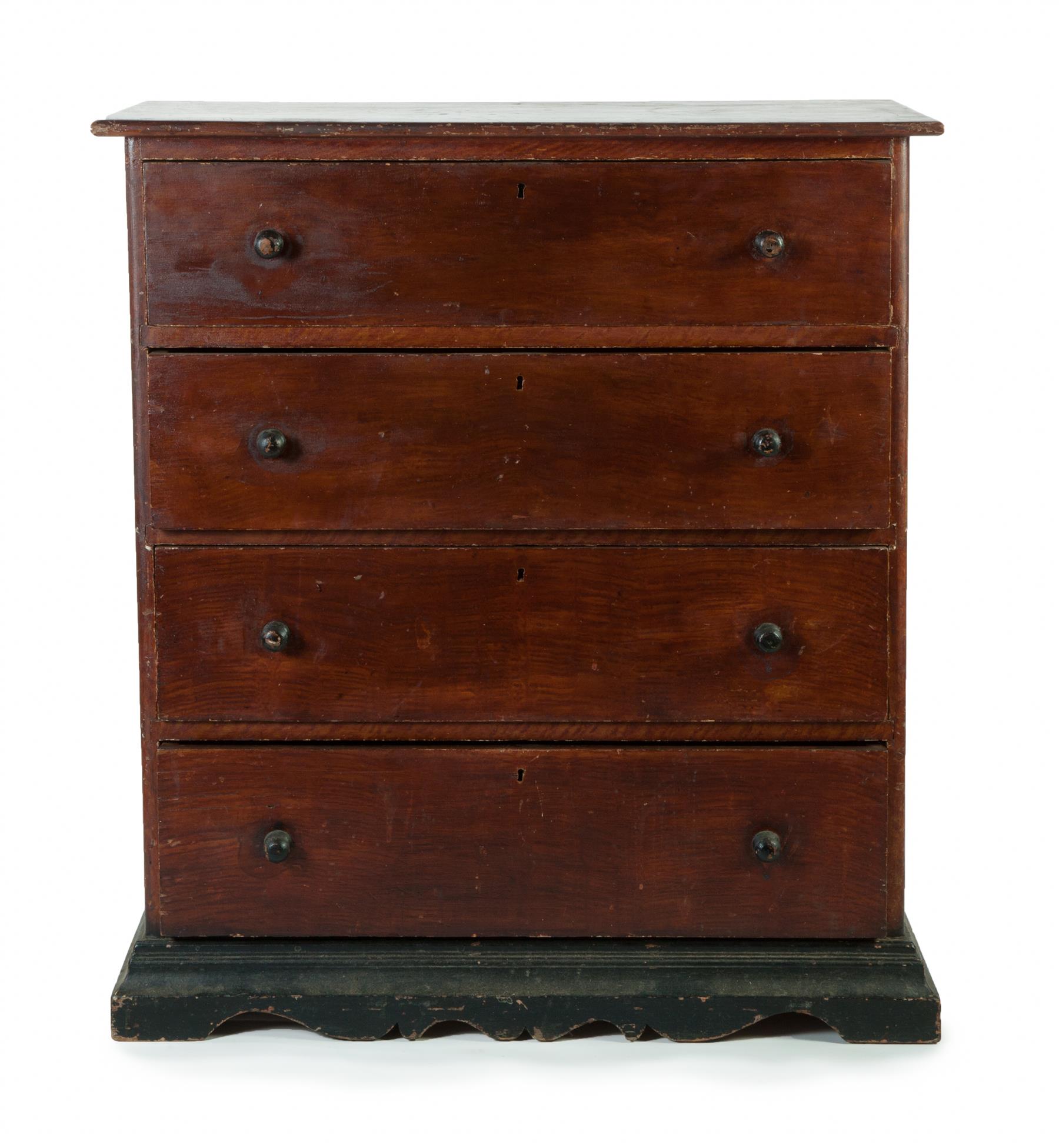 Appraisal: OHIO DECORATED CHEST OF DRAWERS Mid th century pine Original