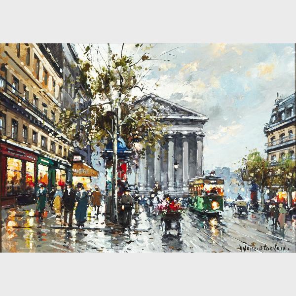 Appraisal: Antoine Blanchard - RUE ROYALE MADELEINE Oil on canvas signed