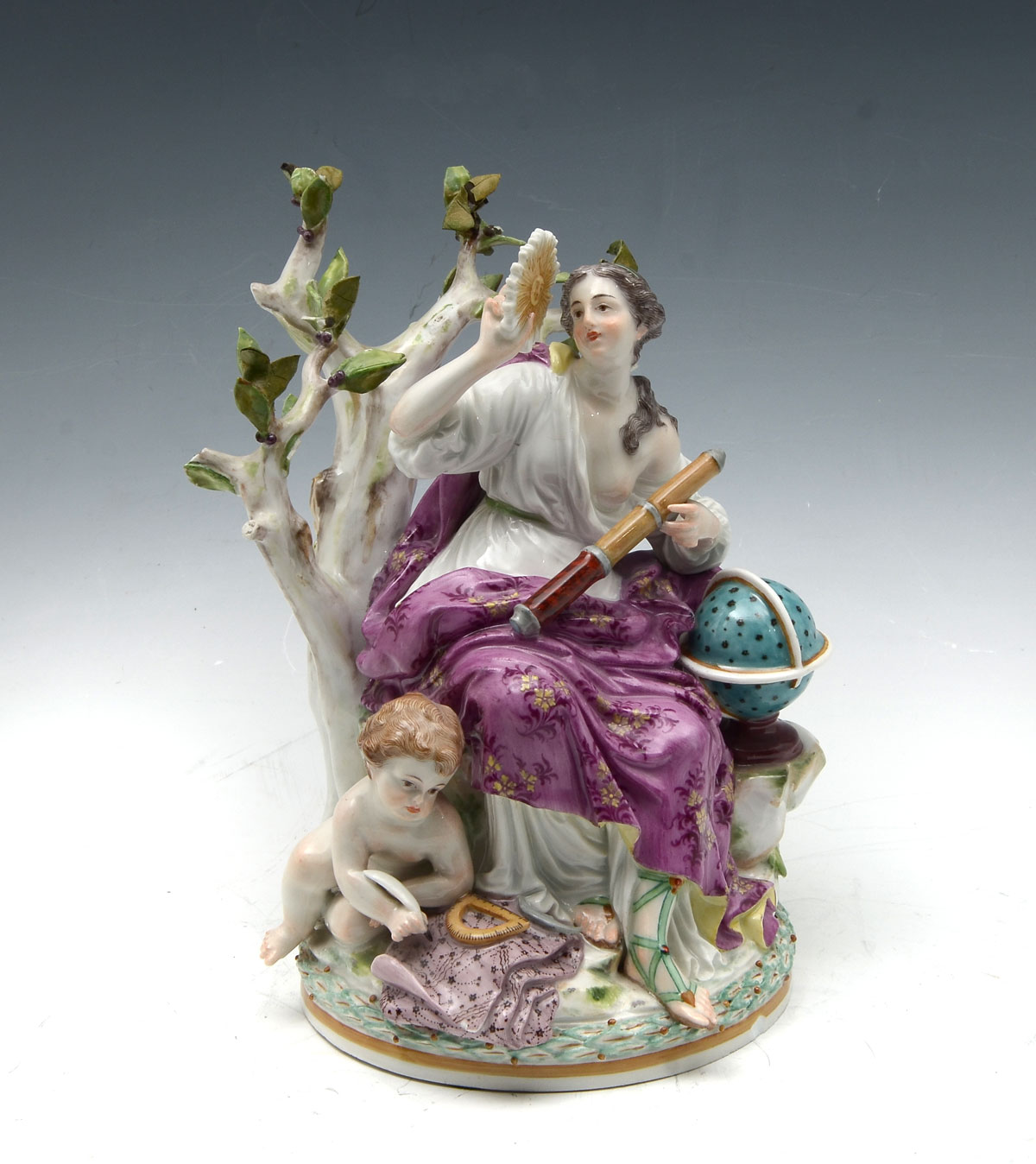 Appraisal: MEISSEN PORCELAIN FIGURAL GROUPING A scholarly semi-nude woman and child