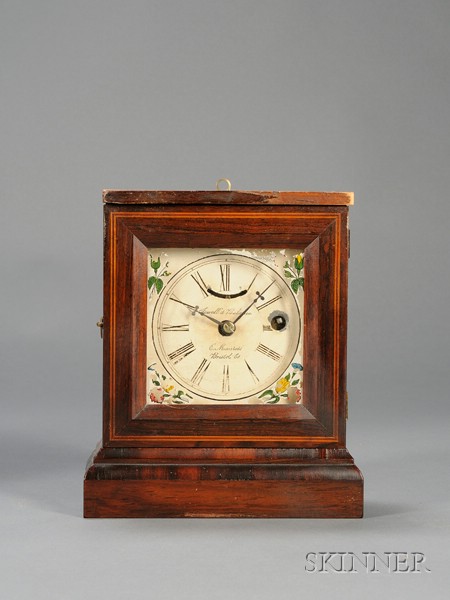 Appraisal: Rosewood Miniature Shelf Clock by Elisha Manross Bristol Connecticut c