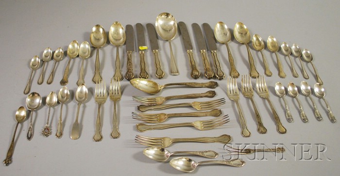 Appraisal: Partial Wallace Sterling Nile Pattern Flatware Service approx twenty five