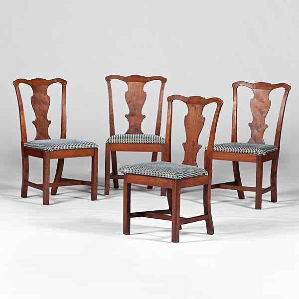 Appraisal: Venacular Chippendale Side Chairs American Pennsylvania A set of four