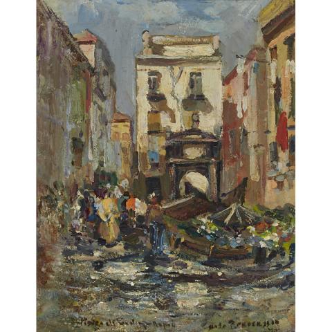 Appraisal: Carlo Brancaccio - PIAZZA DI PENDINO NAPOLI Italian Oil on