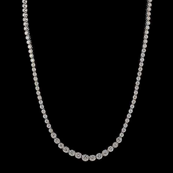 Appraisal: Modern Style Diamond Necklace A K white gold modern style