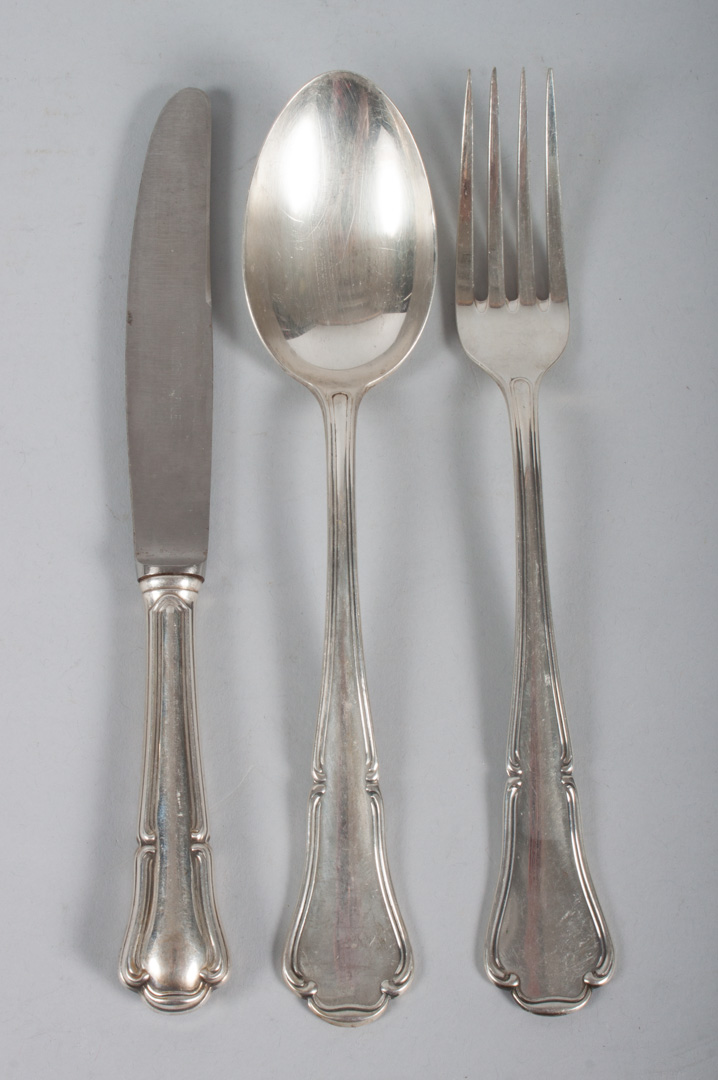 Appraisal: Italian silver flatware Palermo Italy mid th century comprising pieces