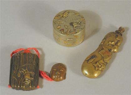 Appraisal: Three Japanese metalwork items mostly th century Comprised of a