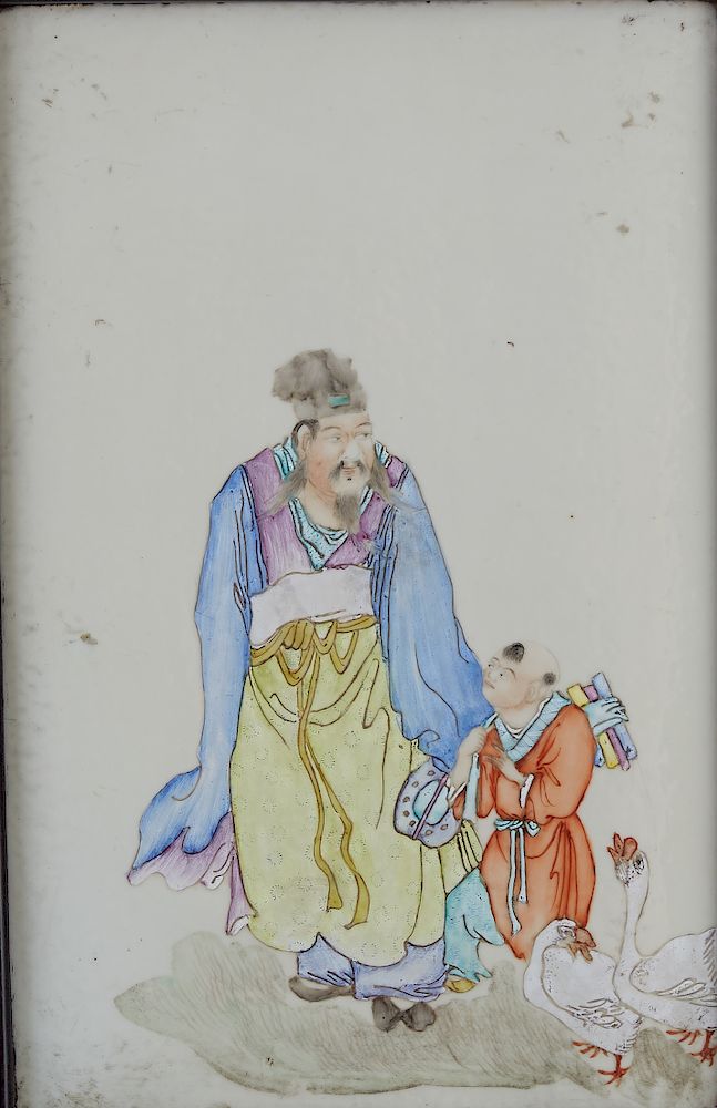 Appraisal: Late th C Chinese Porcelain Famille Rose Plaque A late