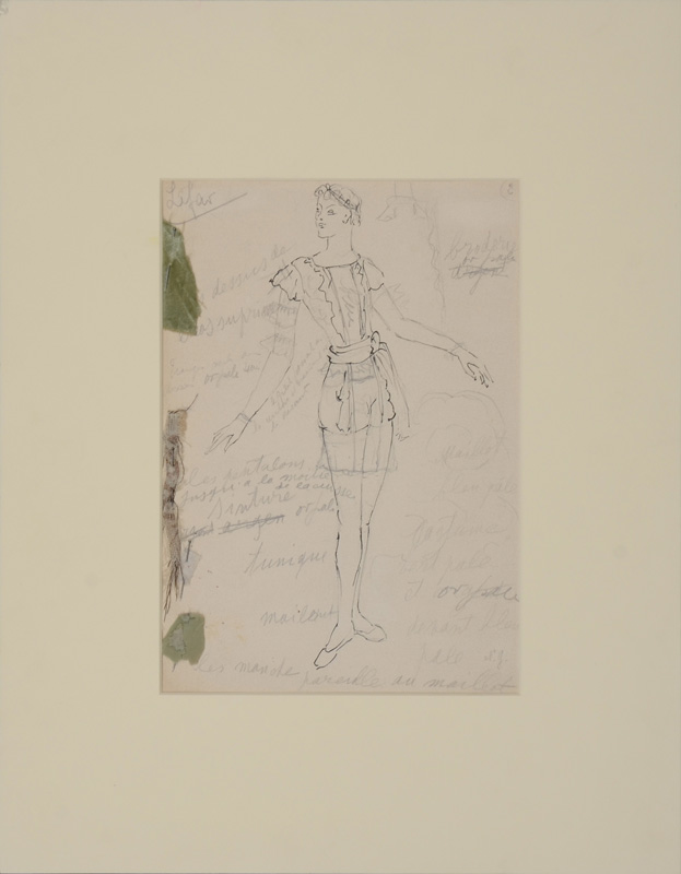 Appraisal: NATALIA GONTCHAROVA - COSTUME DESIGN FOR SERGE LIFAR Ink and