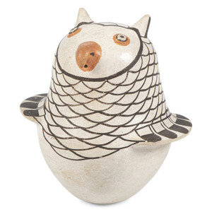 Appraisal: Anita Lowden Acoma - Pottery Owl signed Anita Lowden base