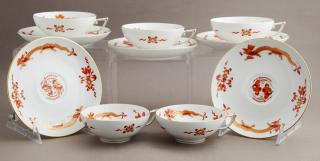 Appraisal: Group of Ten Meissen Porcelain Coffee Cups and Sau Group