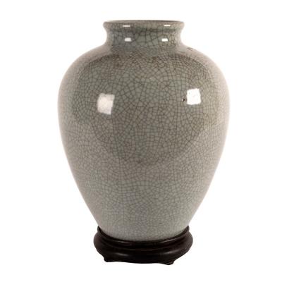 Appraisal: A Chinese crackle glazed celadon vase of ovoid form Qianlong