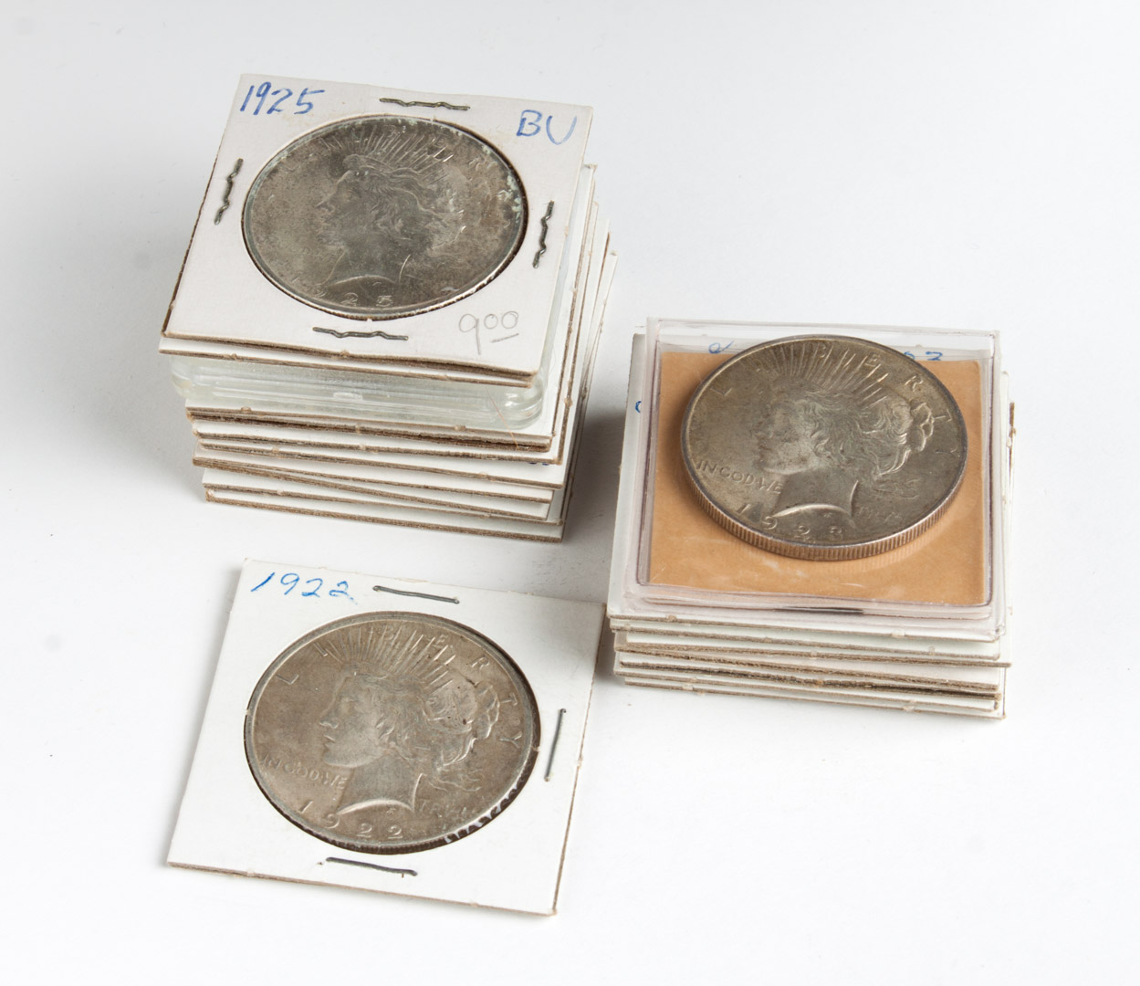 Appraisal: Twenty United States Peace type silver dollars comprising three -D