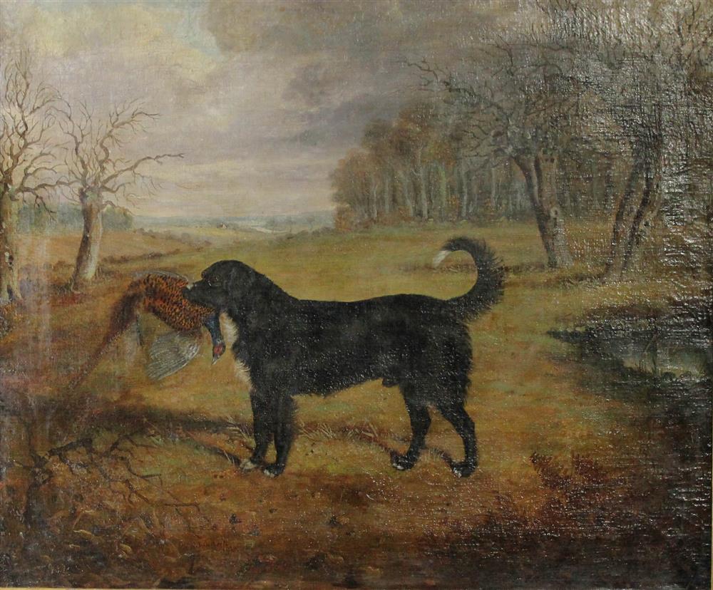 Appraisal: WILKINSON JOHN GILBERT ENGLISH - C DOG WITH PHEASANT Oil