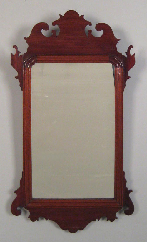 Appraisal: Chippendale carved mahogany wall mirror th c the upright molded