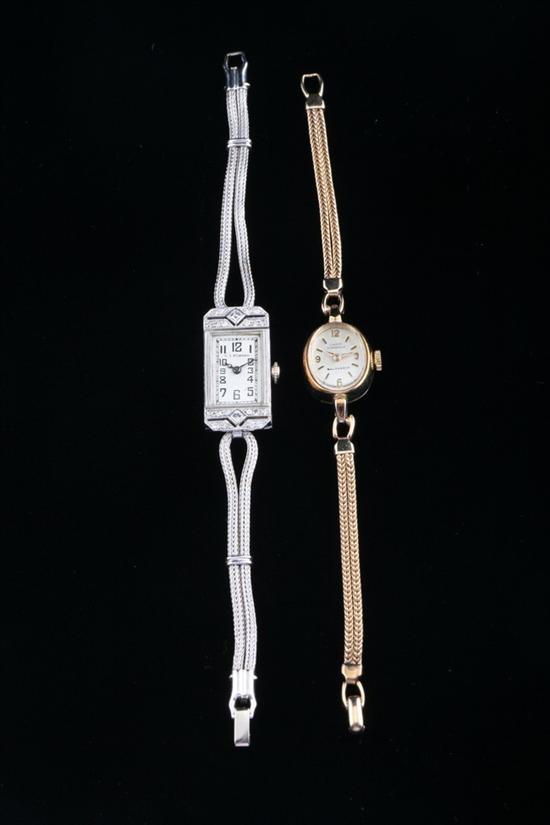 Appraisal: TWO VINTAGE GOLD LADY'S WRISTWATCHES One by Girard Perregaux having