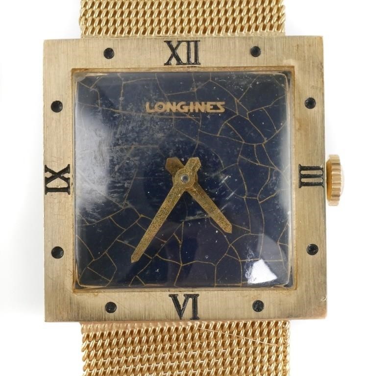 Appraisal: Nice Longines k gold watch and bracelet Case about square