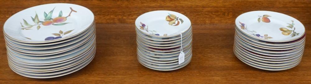 Appraisal: Royal Worcester Evesham Porcelain Plates Pieces Three Sizes