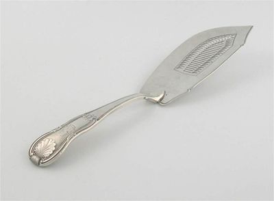 Appraisal: A George III Hourglass pattern fish slice with a pierced