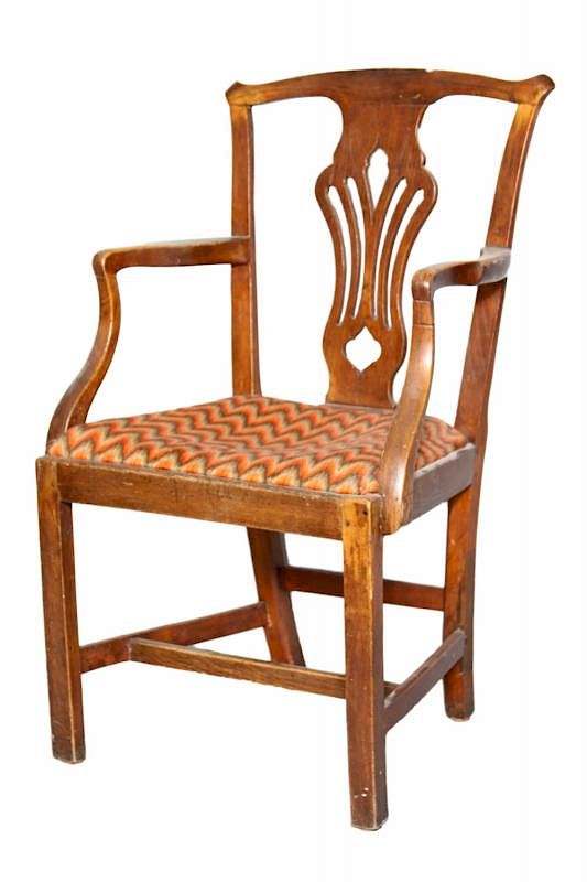 Appraisal: An English Country Oak Armchair th century With vasiform backsplat