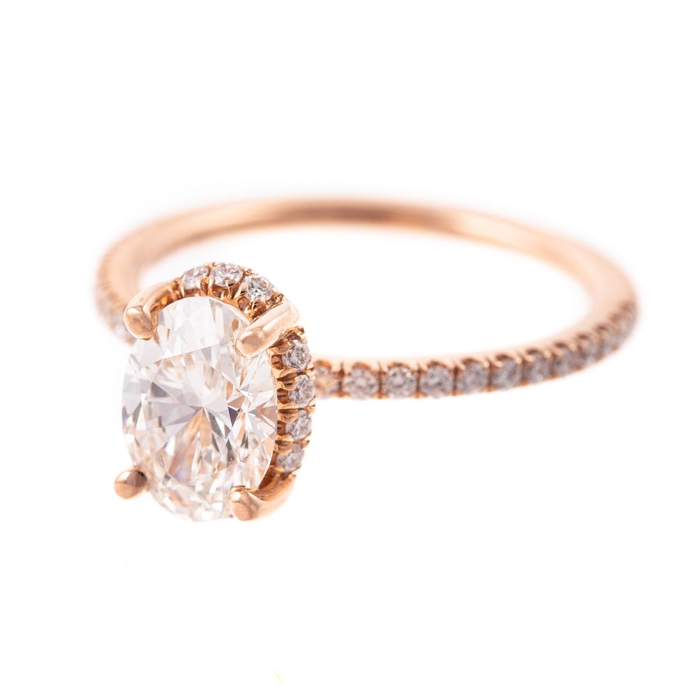 Appraisal: A ct Oval Lab Diamond Engagement Ring in K K