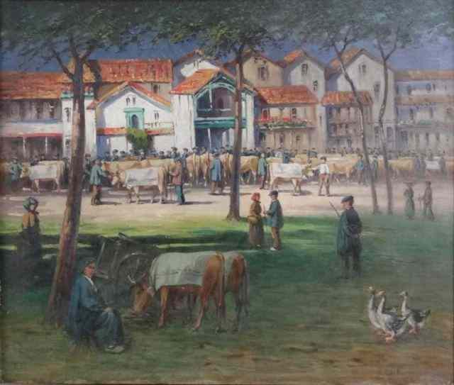 Appraisal: DARTIGUENAVE Paul O C French Village Scene Signed lower right