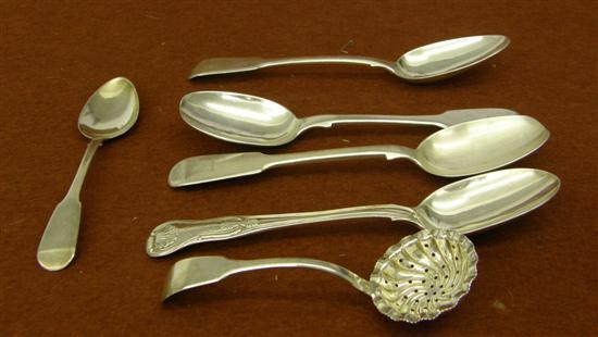 Appraisal: George III soup spoon three George III Old English pattern