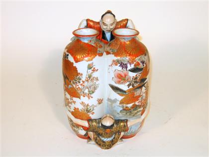 Appraisal: Japanese kutani double chamber vase early th century Of double