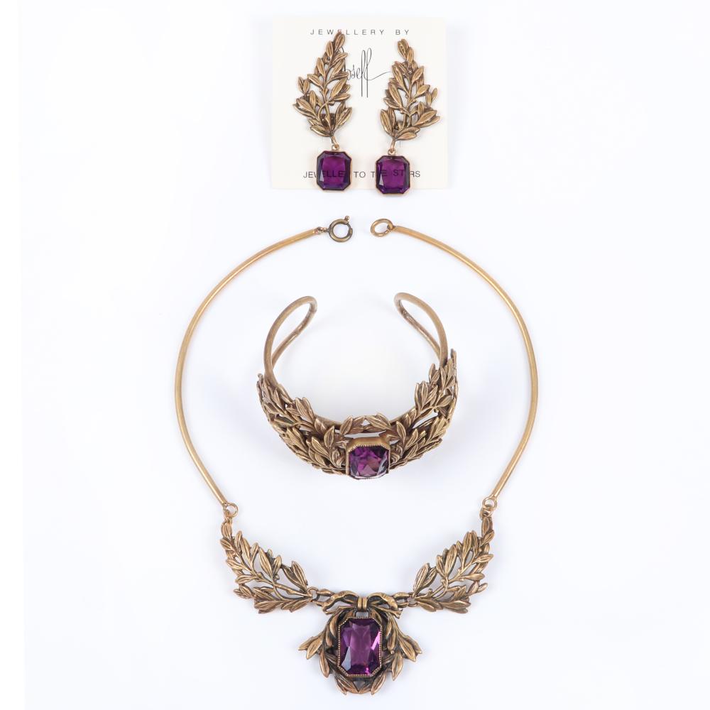 Appraisal: JOSEFF OF HOLLYWOOD PC CHOKER NECKLACE CUFF BRACELET AND EARRING