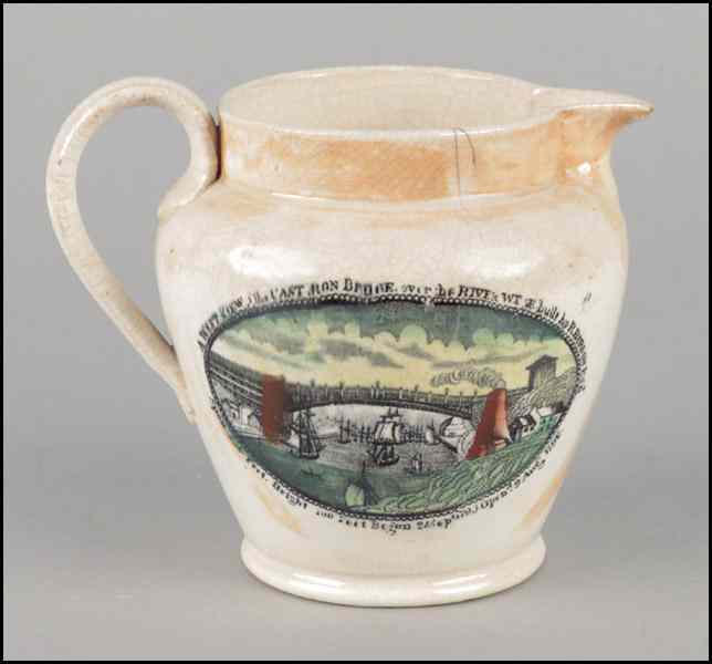 Appraisal: TH CENTURY ENGLISH PITCHER Decorated with ''A West view of