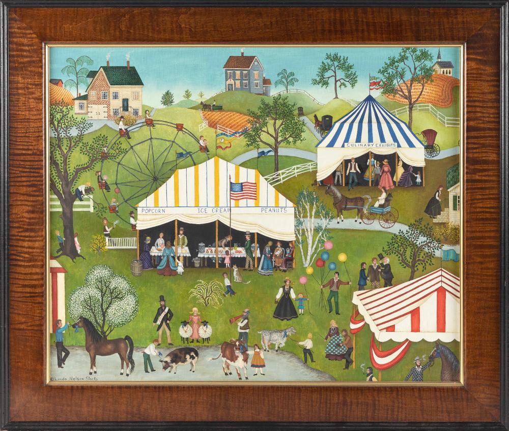 Appraisal: LINDA NELSON STOCKS AMERICA - A COUNTY FAIR OIL ON